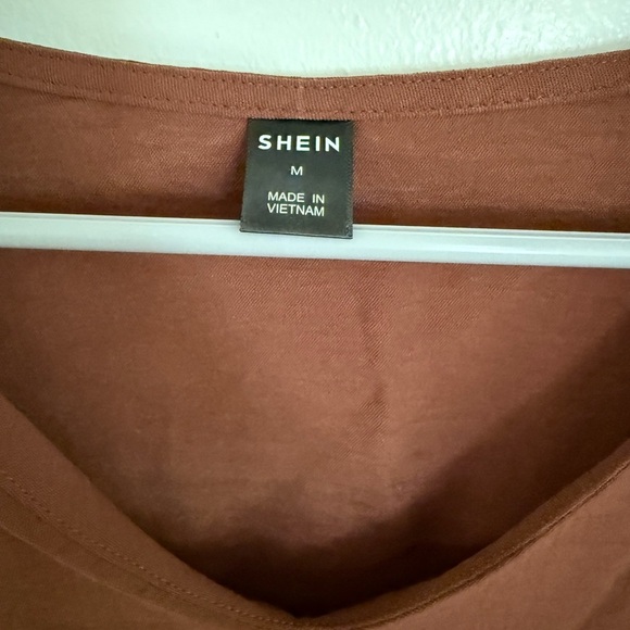 Chocolate Ruffle Sleeve Blouse, Size Medium - Picture 2 of 3